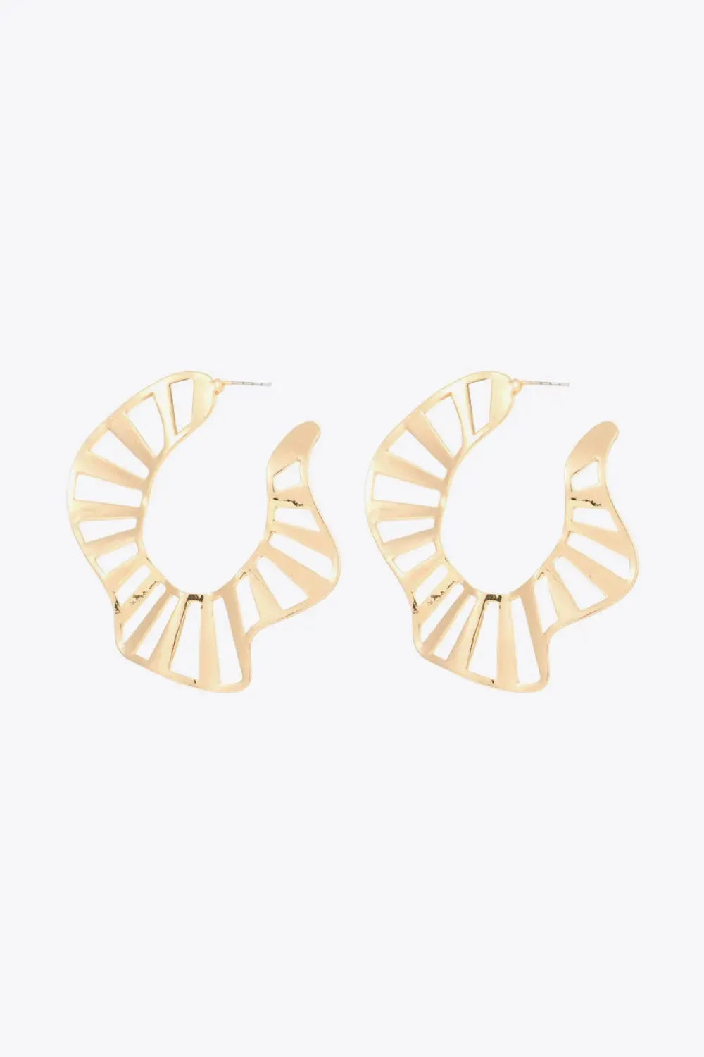 Cutout Zinc Alloy C-Hoop Earrings Earrings - Tophatter Daily Deals