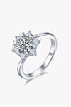 Adored 1 Carat Moissanite 925 Sterling Silver Cluster Ring Silver Moissanite - Tophatter Daily Deals