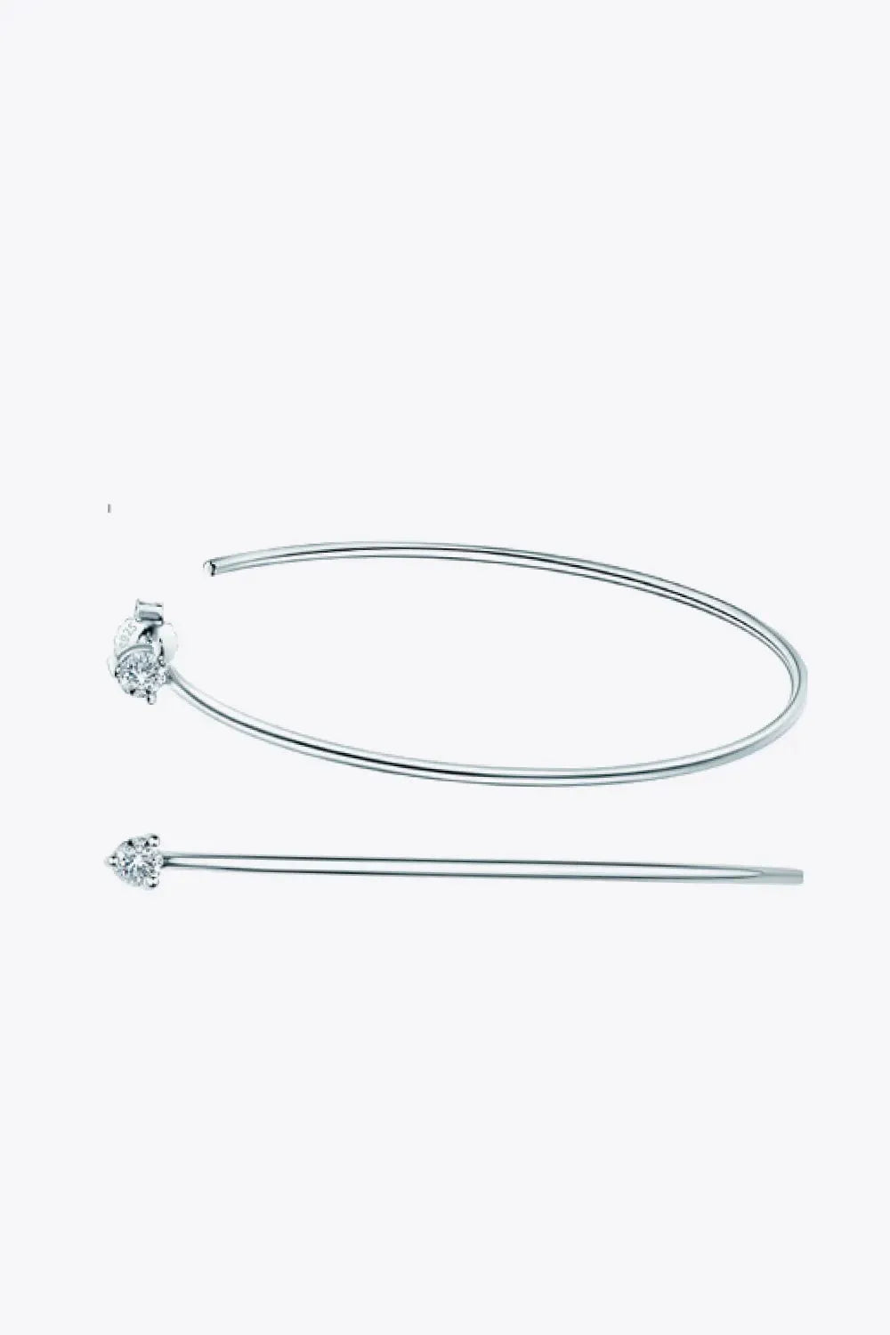 Adored 925 Sterling Silver Moissanite Hoop Earrings Moissanite - Tophatter Daily Deals