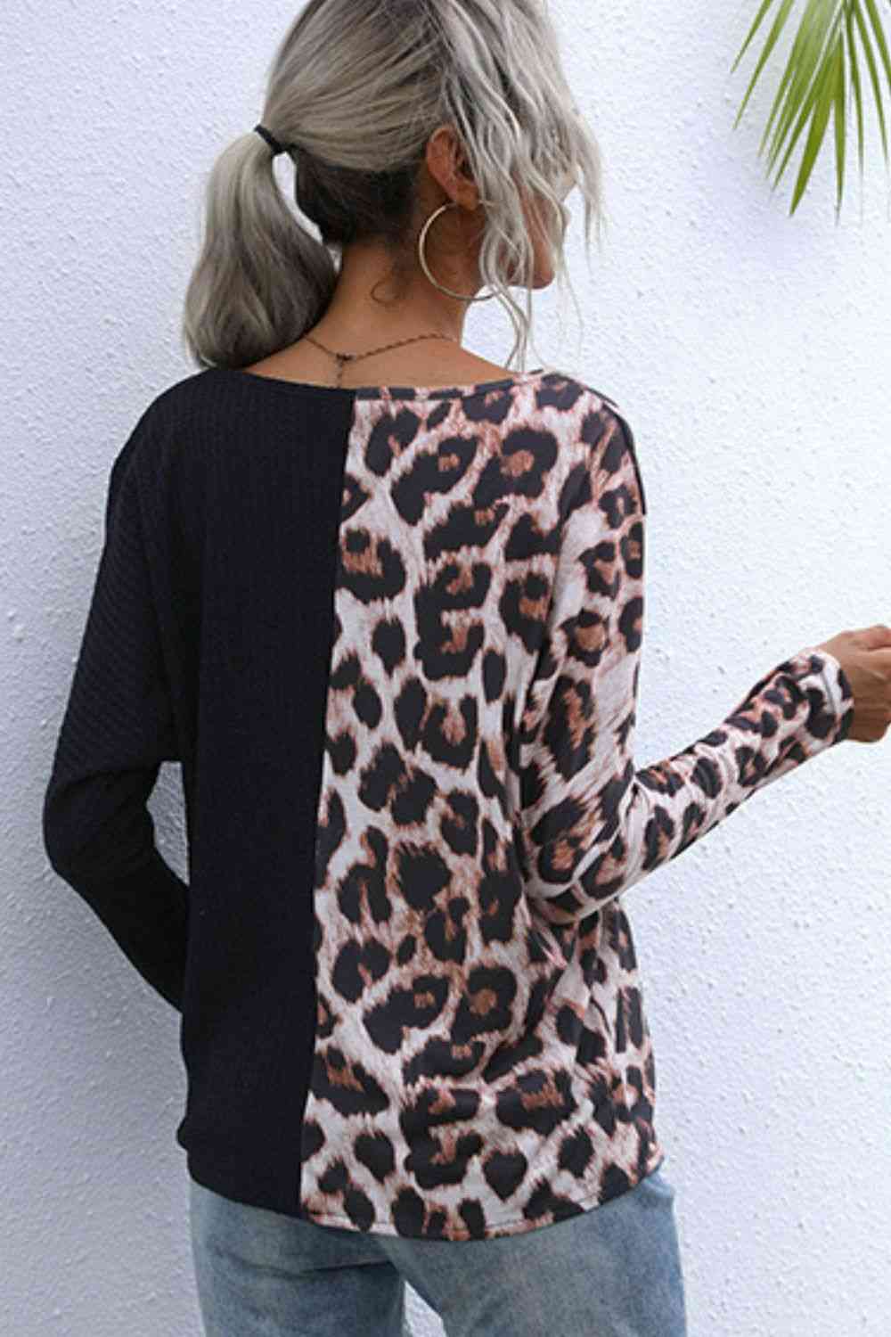 Leopard V-Neck Tie Front Top - Tophatter Deals