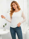 Tied Open Back Long Sleeve Top Women's T-Shirts - Tophatter Daily Deals