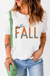 HELLO FALL Graphic Tee White Women's T-Shirts - Tophatter Daily Deals