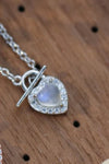 Moonstone Heart Lock Pendant Necklace Moonstone - Tophatter Daily Deals