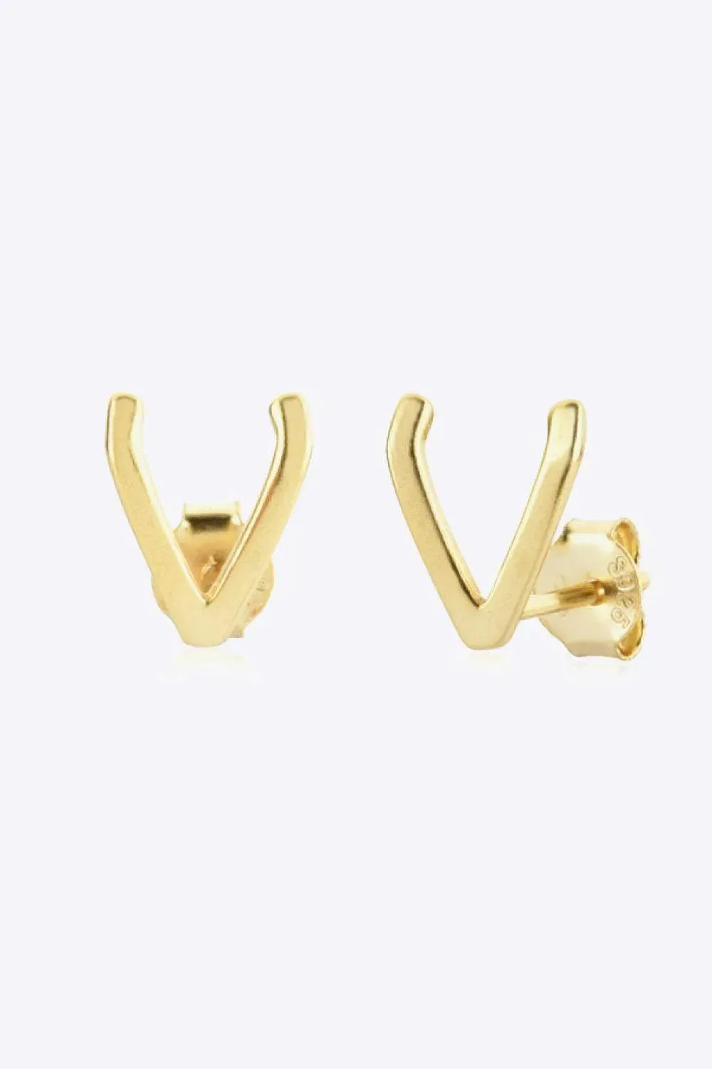 Zircon Letter V Stud Earrings Earrings - Tophatter Daily Deals