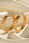 Hammered Stainless Steel Hoop Earrings Earrings - Tophatter Daily Deals