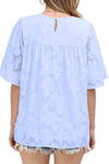 Round Neck Half Sleeve Blouse Blouses - Tophatter Daily Deals
