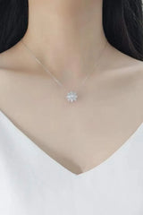 1 Carat Moissanite Floral Pendant Necklace Moissanite - Tophatter Daily Deals