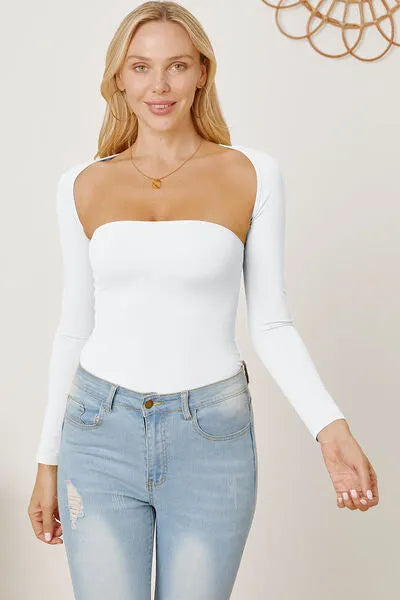 Cutout Raglan Sleeve Bolero and Tube Top White Blouses - Tophatter Daily Deals