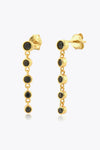 Inlaid Zircon 925 Sterling Silver Earrings Black One Size Earrings - Tophatter Daily Deals