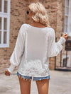 Round Neck Lantern Sleeve Blouse Blouses - Tophatter Daily Deals