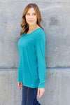 Basic Bae Full Size V-Neck Long Sleeve Top Blouses - Tophatter Daily Deals