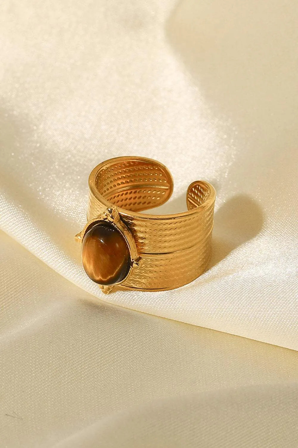 18K Gold-Plated Wide Open Ring Rings - Tophatter Daily Deals