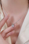 Moonstone Heart Lock Pendant Necklace Silver One Size Moonstone - Tophatter Daily Deals