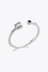 Zircon 925 Sterling Silver Open Ring Silver One Size Rings - Tophatter Daily Deals