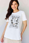 Simply Love Full Size AUSTIN TEXAS Graphic Cotton T-Shirt Women's T-Shirts - Tophatter Daily Deals