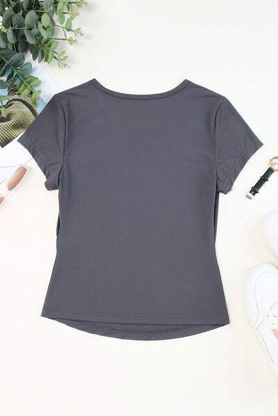 Round Neck Short Sleeve T-Shirt Women's T-Shirts - Tophatter Daily Deals