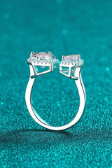 Heart-Shape Moissanite Open Ring Moissanite - Tophatter Daily Deals