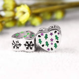 One Piece 925 Sterling Silver Heart Bead Charm Silver One Size Bracelets - Tophatter Daily Deals