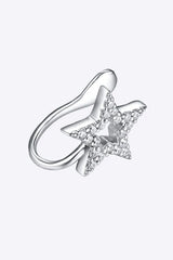Inlaid Zircon 925 Sterling Silver Single Cuff Earring Star One Size Earrings - Tophatter Daily Deals