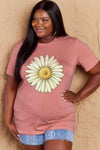 Simply Love Full Size FLOWER Graphic Cotton Tee Women's T-Shirts - Tophatter Daily Deals