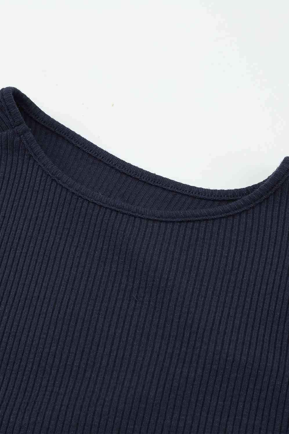 Cutout One-Shoulder Ribbed Top Blouses - Tophatter Daily Deals