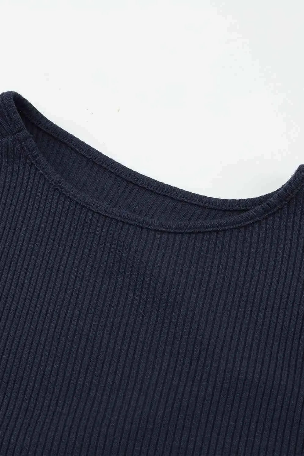 Cutout One-Shoulder Ribbed Top Blouses - Tophatter Daily Deals