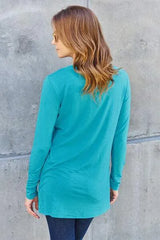 Basic Bae Full Size Round Neck Long Sleeve Top Blouses - Tophatter Daily Deals