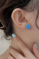 Opal Round Earrings Opal - Tophatter Daily Deals