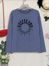 COFFEE AND SUNSHINE Round Neck Long Sleeve T-Shirt Women's T-Shirts - Tophatter Daily Deals