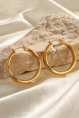 Hammered Stainless Steel Hoop Earrings Earrings - Tophatter Daily Deals