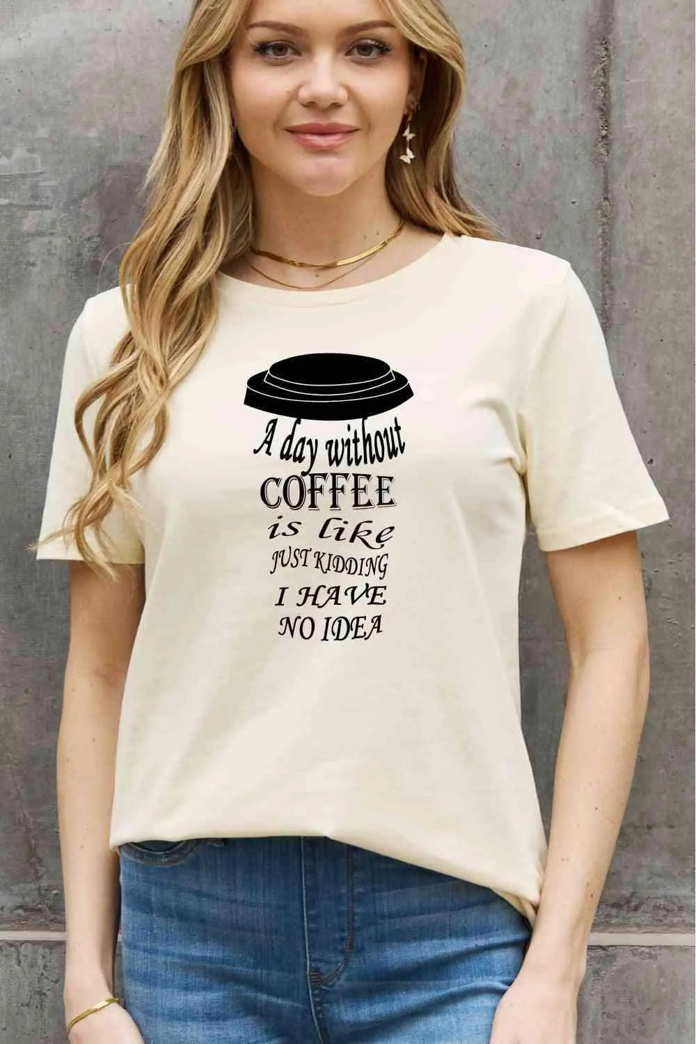 Simply Love Full Size Slogan Graphic Cotton Tee Women's T-Shirts - Tophatter Daily Deals