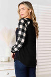 Heimish Full Size Sequin Reindeer Graphic Plaid Top Women's T-Shirts - Tophatter Daily Deals