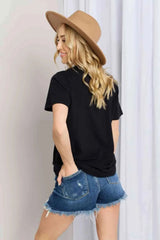 Simply Love Finger Heart Emoji Graphic Cotton T-Shirt Women's T-Shirts - Tophatter Daily Deals