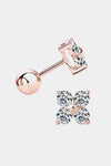 Moissanite 925 Sterling Silver Four-Leaf Clover Shape Earrings Rose Gold One Size Moissanite - Tophatter Daily Deals