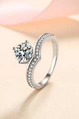 925 Sterling Silver Ring with 1 Carat Moissanite Moissanite - Tophatter Daily Deals