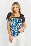 Sew In Love Feeling Sassy Full Size Mesh Detail Top Black Royal Blouses - Tophatter Daily Deals