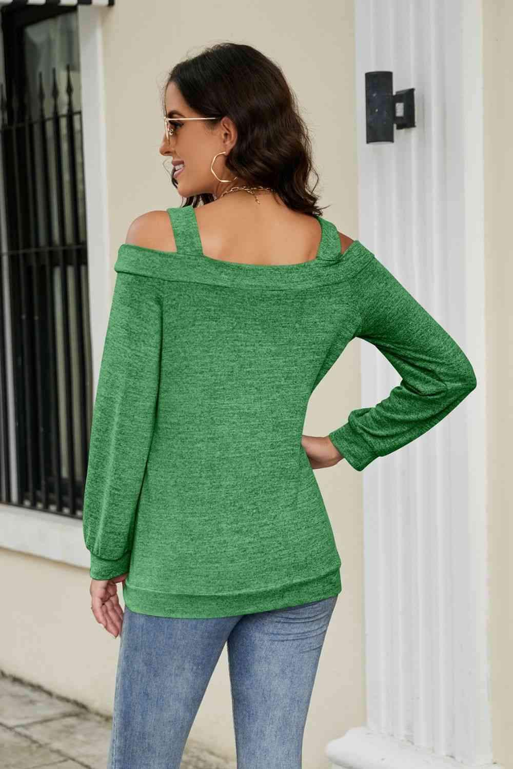 Cutout Cold-Shoulder Top Blouses - Tophatter Daily Deals