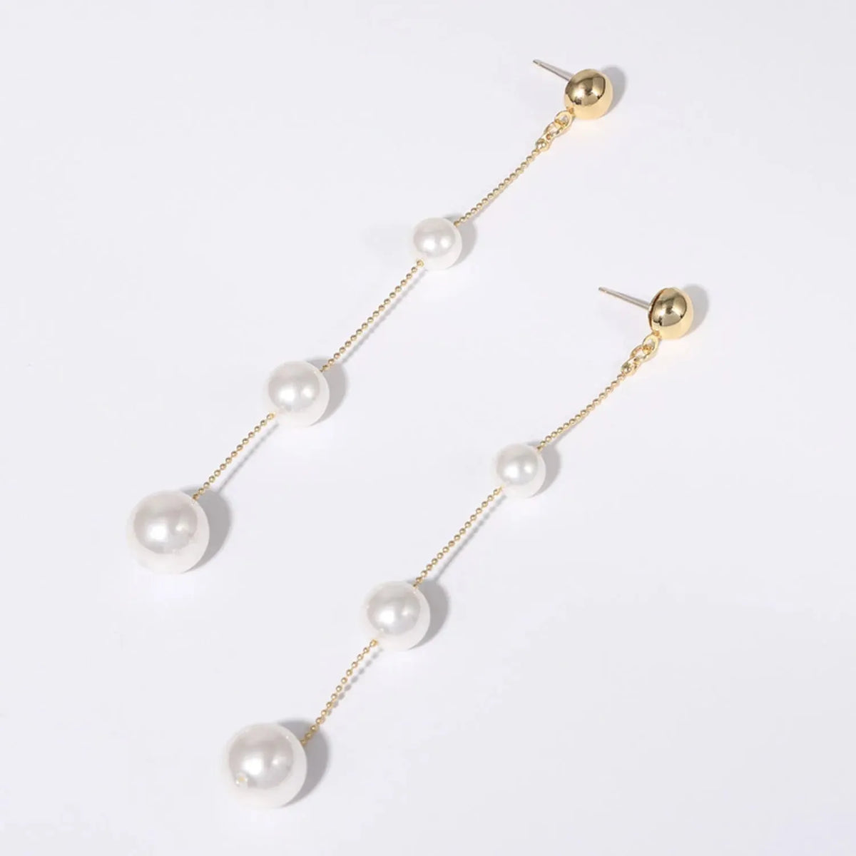 Gold-Plated Pearl Bar Earrings Earrings - Tophatter Daily Deals