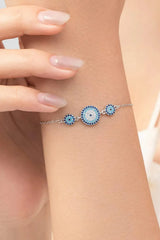925 Sterling Silver Artificial Turquoise Bracelet Bracelets - Tophatter Daily Deals