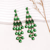 Alloy & Rhinestone Teardrop Earrings Green One Size Earrings - Tophatter Daily Deals