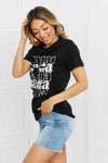 mineB I Got It From My Mama Full Size Graphic Tee in Black Women's T-Shirts - Tophatter Daily Deals