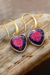 Imperial Jasper Heart Earrings Earrings - Tophatter Daily Deals