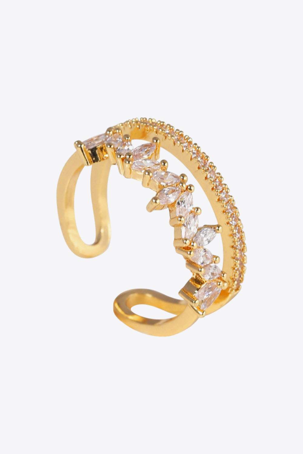 Zircon Split Shank Open Ring Rings - Tophatter Daily Deals