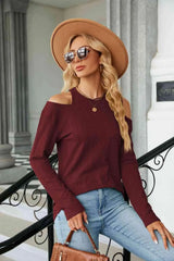 Dropped Shoulder Long Sleeve Blouse Blouses - Tophatter Daily Deals
