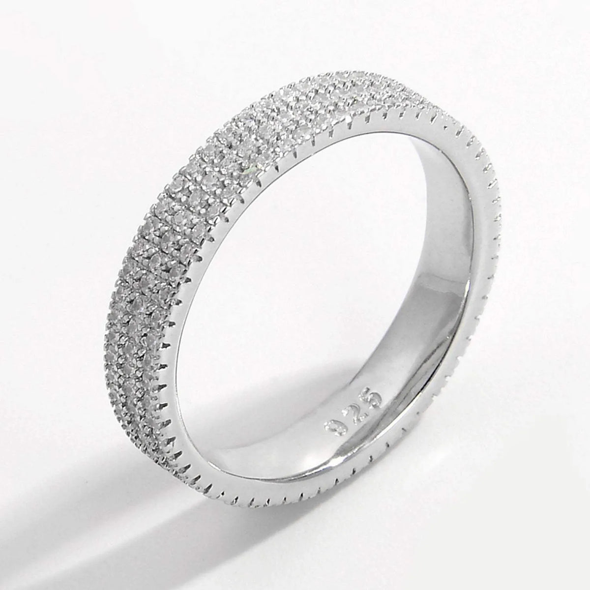 Inlaid Zircon 925 Sterling Silver Ring Rings - Tophatter Daily Deals