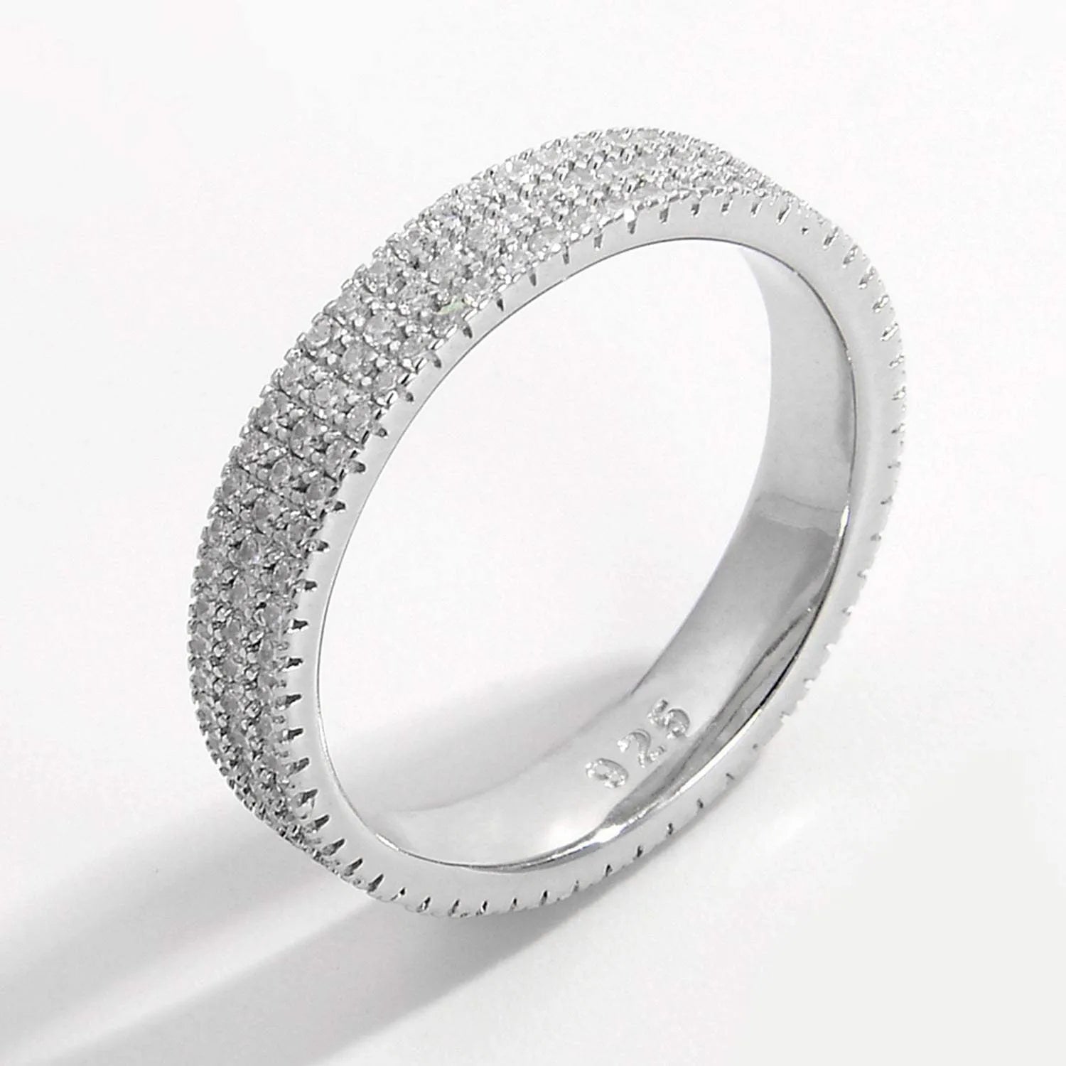 Inlaid Zircon 925 Sterling Silver Ring Rings - Tophatter Daily Deals