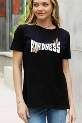 Simply Love Full Size KINDNESS Butterfly Graphic Cotton Tee Women's T-Shirts - Tophatter Daily Deals