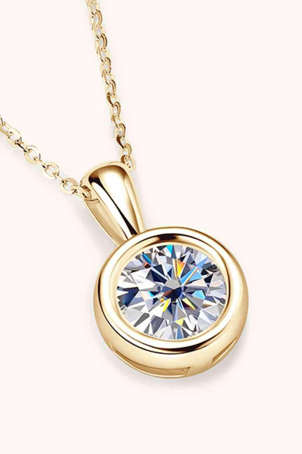 2 Carat Moissanite 925 Sterling Silver Necklace Moissanite - Tophatter Daily Deals