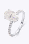 14K White Gold 2.5 Carat Moissanite 4-Prong Ring Silver Moissanite - Tophatter Daily Deals