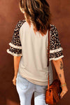 Leopard Bunny Graphic Layered Sleeve T-Shirt Women's T-Shirts - Tophatter Daily Deals